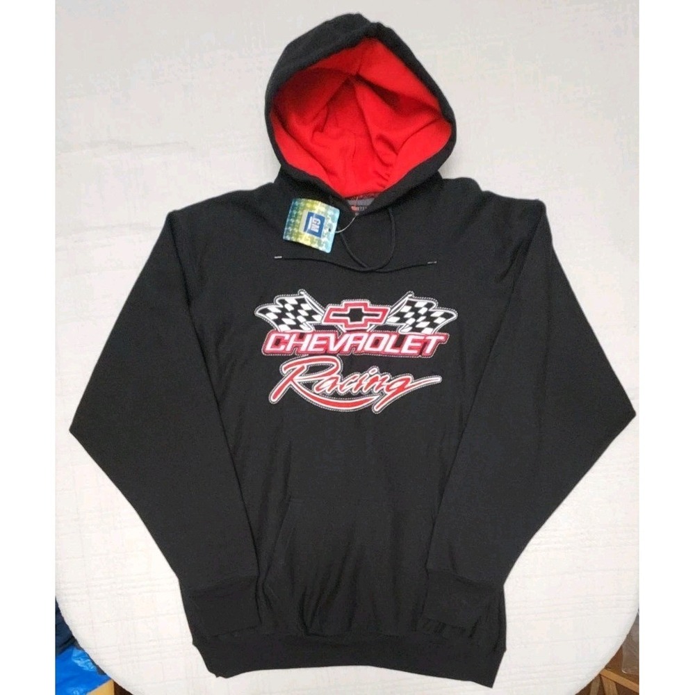 Chevrolet Racing Hoodie Black Mens XL Steve & Barry NWT Vintage Embroidered